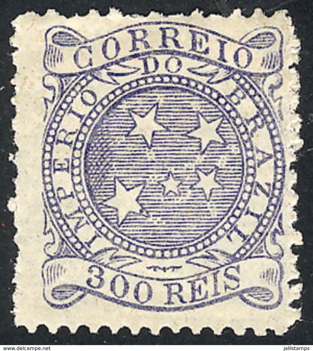 868 BRAZIL: Sc.94, 1887 300r. Mint Lightly Hinged, Very Fresh, Excellent Quality! - Altri & Non Classificati