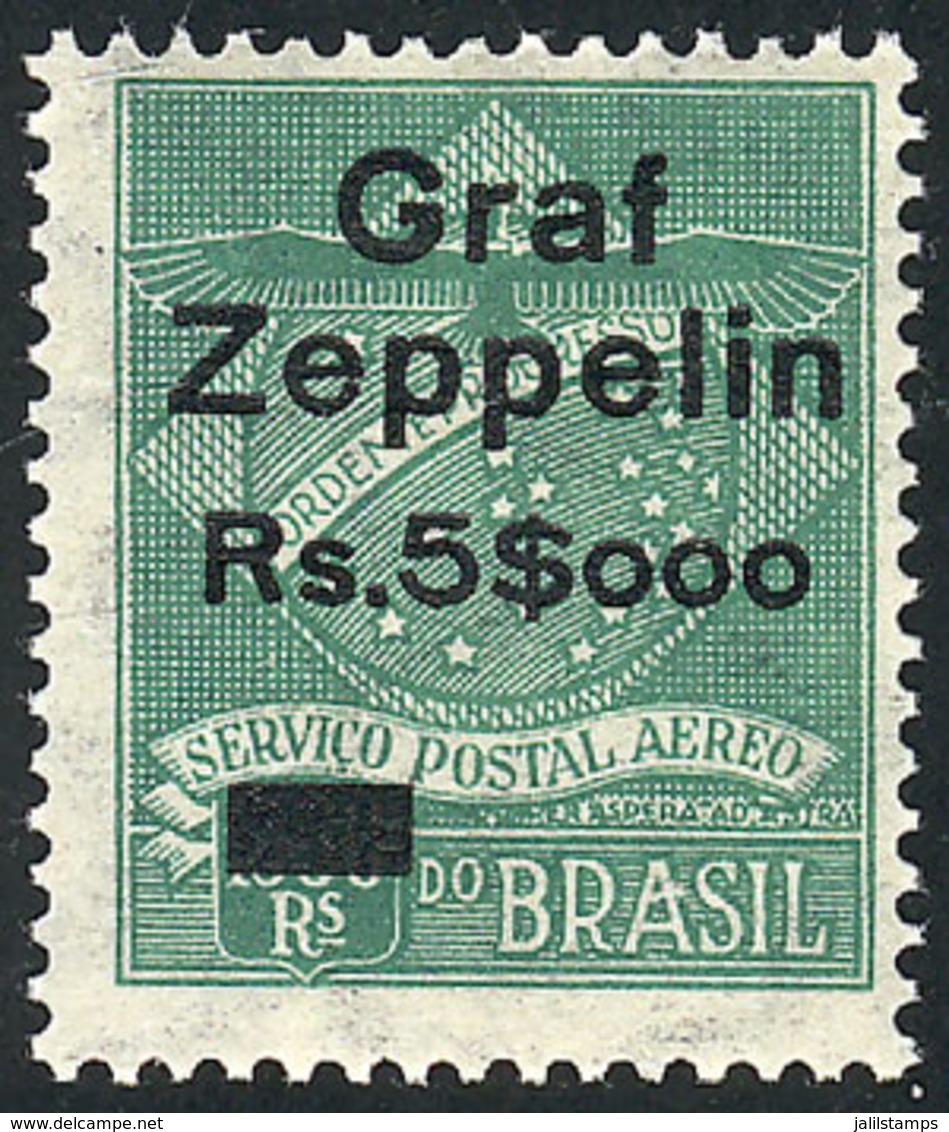 871 BRAZIL: Sc.4CL6, 1930 5,000R On 1,300R. Green, MNH, As Fresh And Perfect As The Day It Was Printed, Superb, Catalog  - Airmail