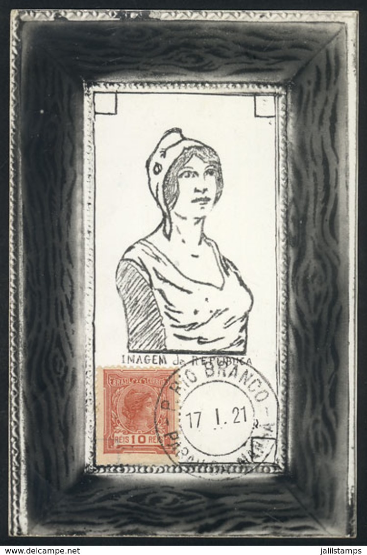 877 BRAZIL: Maximum Card Of JA/1921: Symbol Of The Republic, VF - Cartoline Maximum