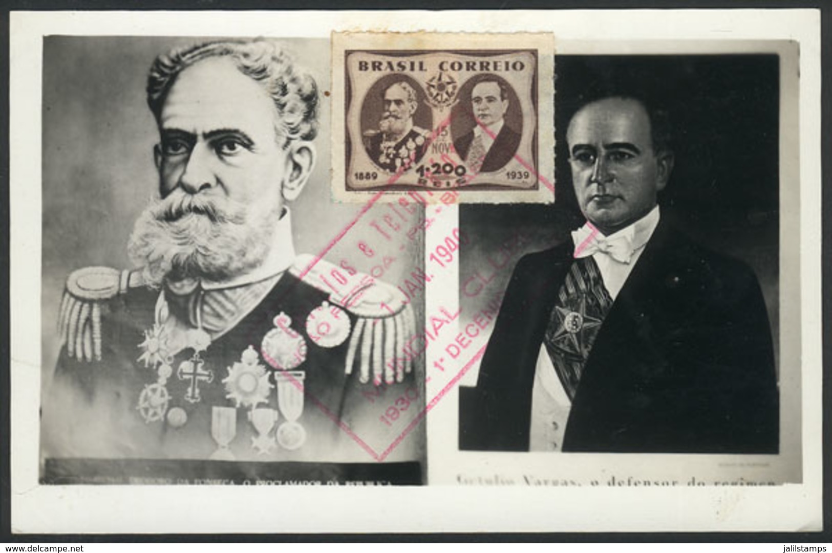 880 BRAZIL: President DA FONSECA & Getulio VARGAS, Maximum Card Of JA/1940, VF - Maximum Cards