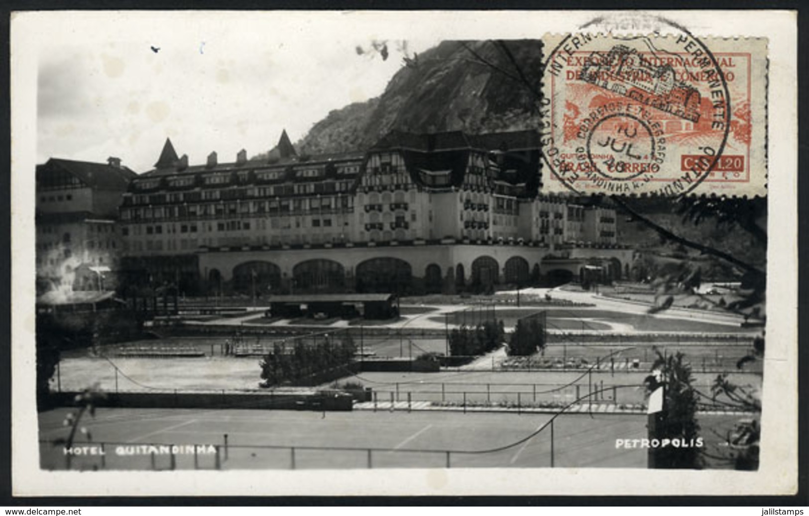 885 BRAZIL: PETROPOLIS: Hotel Quitandinha, Maximum Card Of 10/JUL/1948, With Nice Postmark, VF Quality - Cartoline Maximum