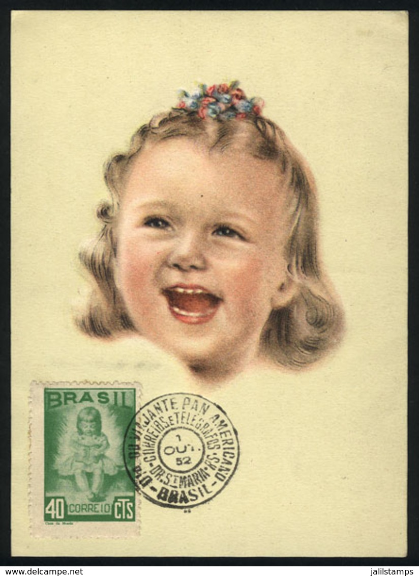 888 BRAZIL: Small Girl, Topic Children, Maximum Card Of AU/1952, VF Quality - Cartoline Maximum