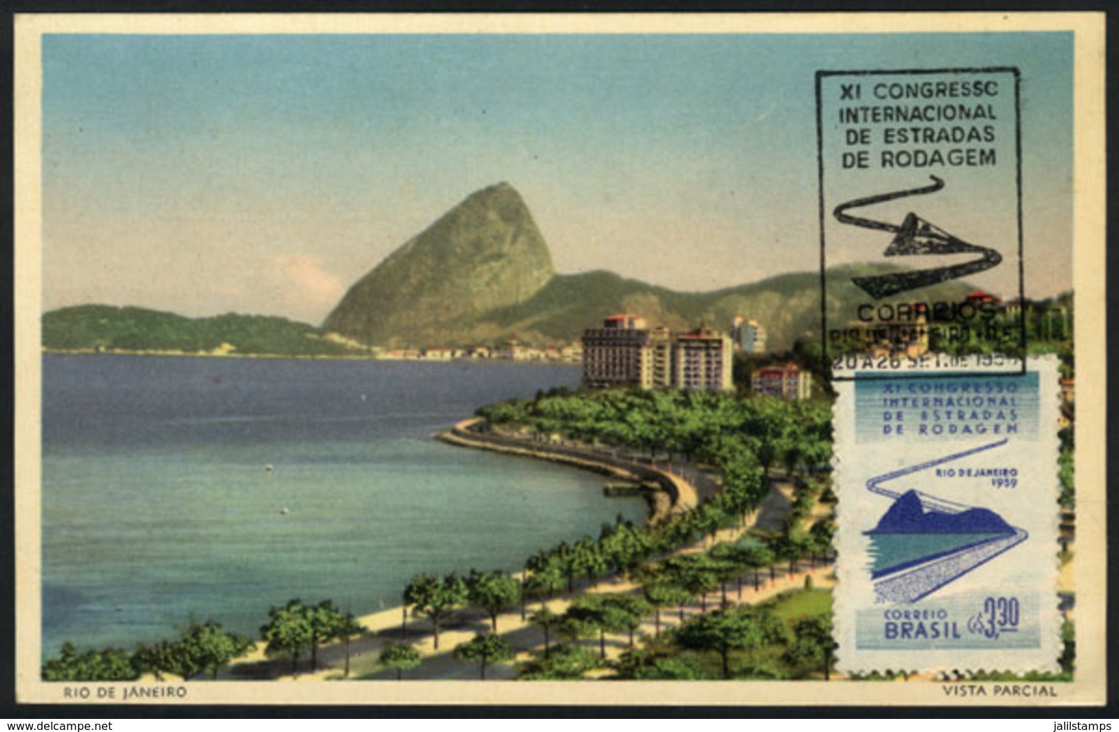903 BRAZIL: RIO DE JANEIRO: Sugarloaf Mountain, Maximum Card Of SE/1959, With Special Postmark Topic Roads, VF - Cartoline Maximum