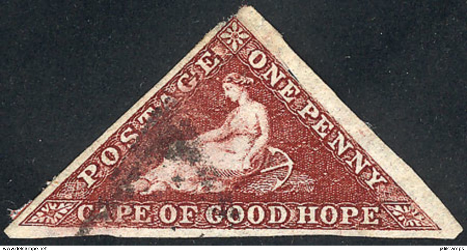 967 CAPE OF GOOD HOPE: Sc.12b, 1863/4 1p. Red Chestnut, With Minor Defect On Reverse, Very Nice Front, Catalog Value US$ - Africa (Other)