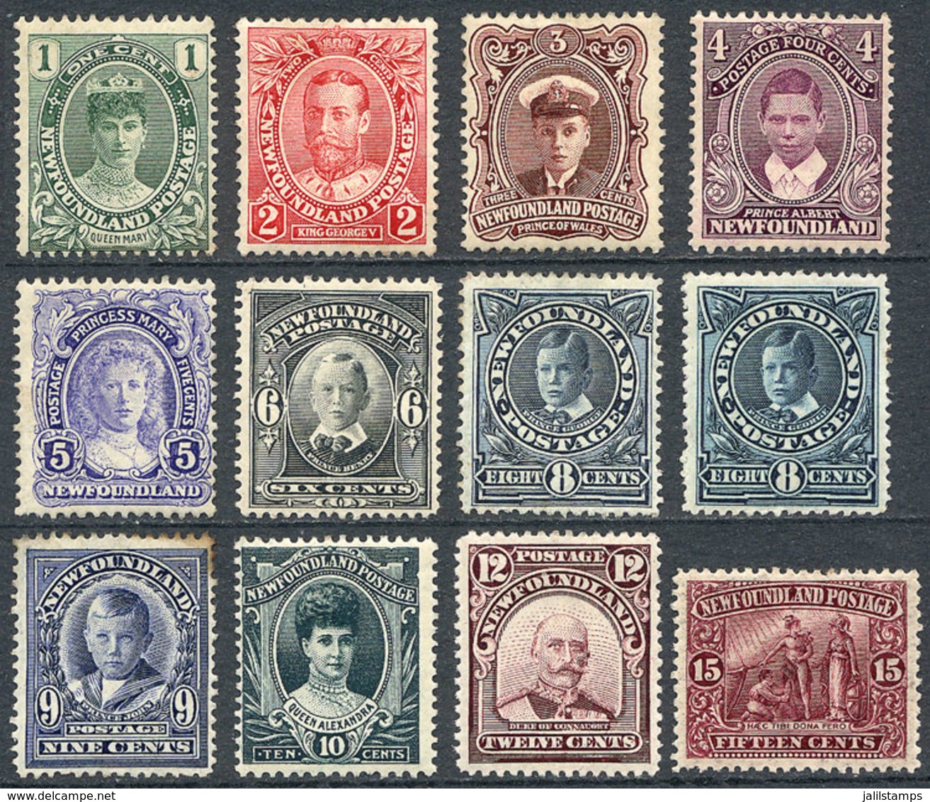 978 CANADA: Sc.104/114 + 110a, 1911 Coronation Of King George V, Compl. Set Of 11 Values + Color Variety Of 8c., Mint Li - 1908-1947