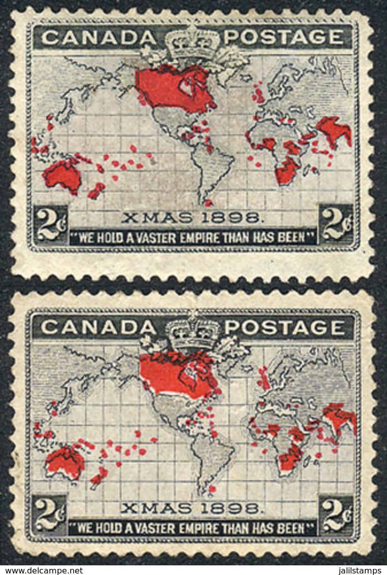 987 CANADA: Sc.86, Normal Example + One With Shifted Red Color, Mint Part Gum, Fine Quality, Catalog Value US$90. - Sonstige & Ohne Zuordnung