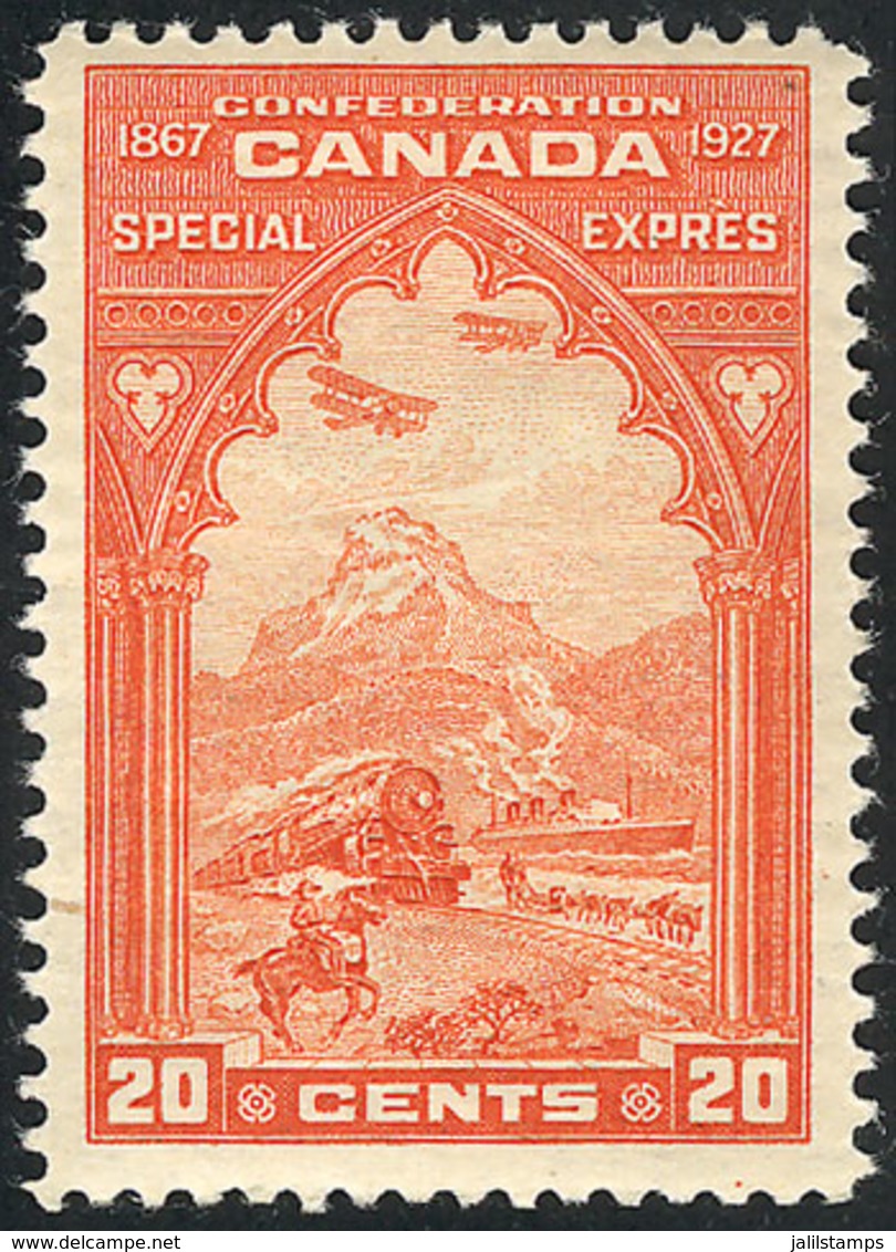 993 CANADA: Sc.E3, 1927 Mail Transportation, Trains, Airplanes, Ships, Mint Very Lightly Hinged, VF Quality, Catalog Val - Altri & Non Classificati