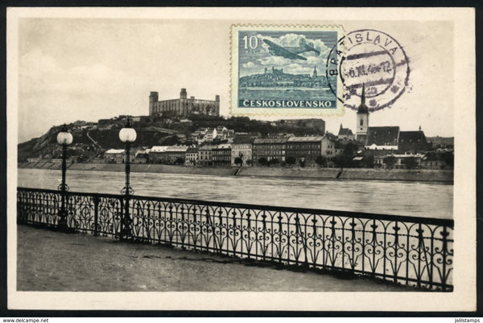1005 CZECHOSLOVAKIA: BRATISLAVA: General View, Maximum Card Circa 1945, VF Quality - Altri & Non Classificati
