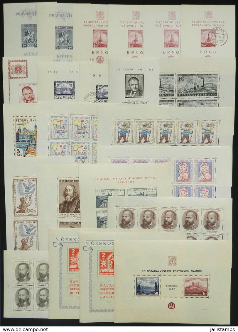 1016 CZECHOSLOVAKIA: Lot Of Souvenir Sheets And Mini-sheets, A Few Used And Most Mint Or MNH, The General Quality Is Fin - Other & Unclassified