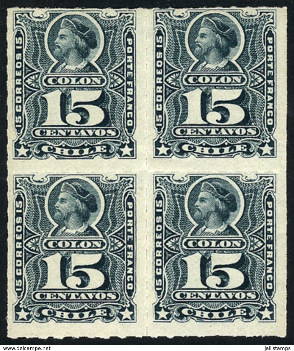 1037 CHILE: Yv.26 (Sc.30), Mint Block Of 4 (the Lower Stamps MNH), Very Fresh! - Chile