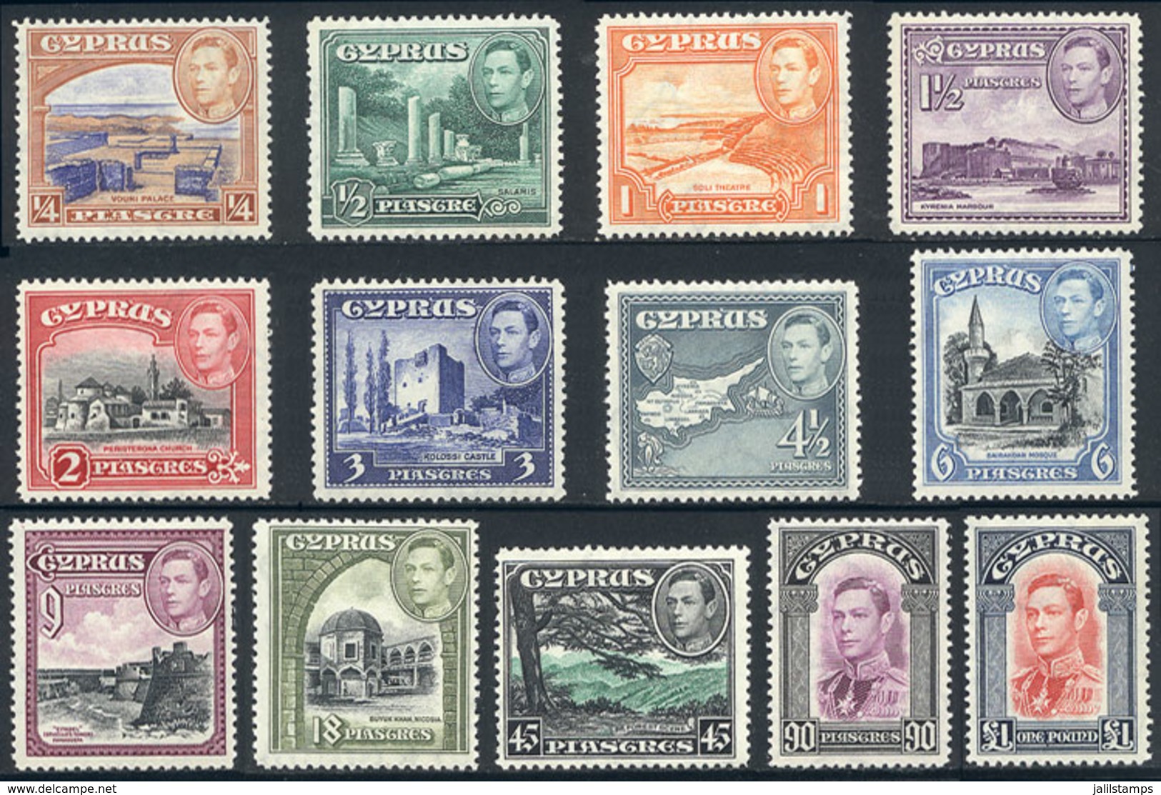 1090 CYPRUS: Sc.143/155 (without 145,147,148), 1938/44 13 Values Of The Set Of 16 (missing 3 Low Values Of Little Import - Altri & Non Classificati