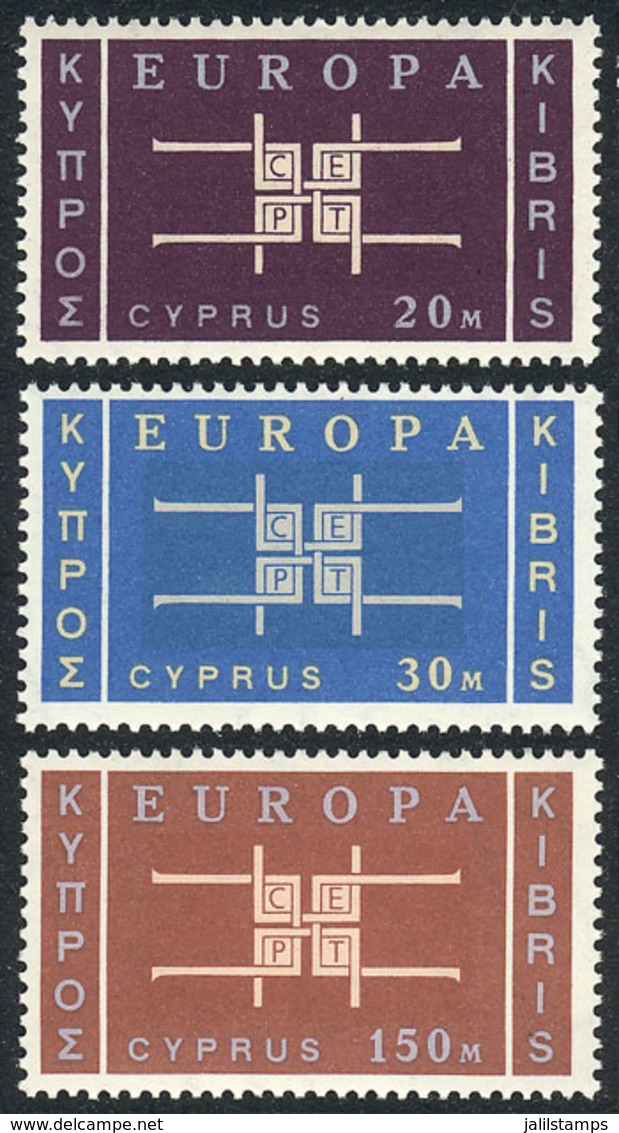 1094 CYPRUS: Sc.224/231, 1963 Topic Europa, Compl. Set Of 3 Unmounted Values, Excellent Quality, Catalog Value US$54.75 - Other & Unclassified