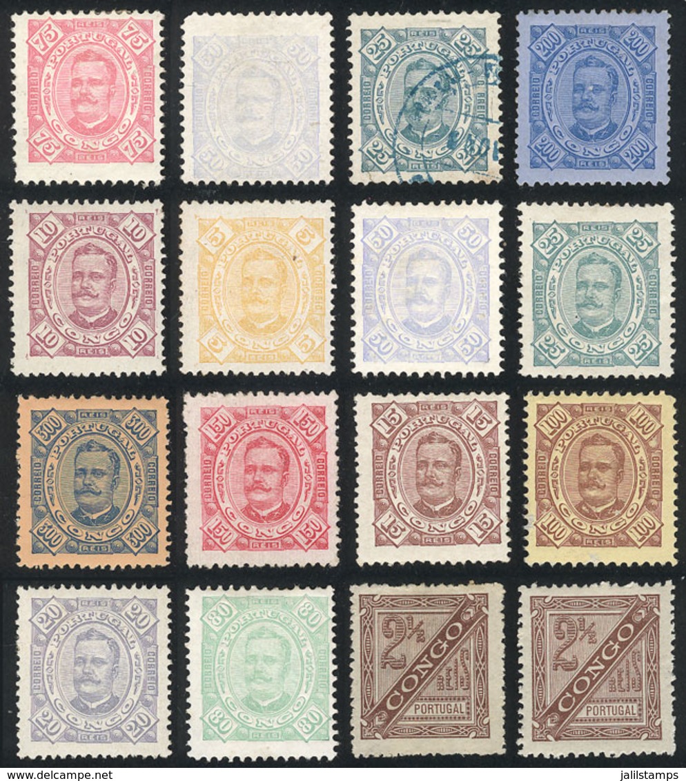 1121 PORTUGUESE CONGO: Lot Of Stamps Issued In Circa 1894, Most Mint (several Without Gum), Some Used, Fine General Qual - Portuguese Congo