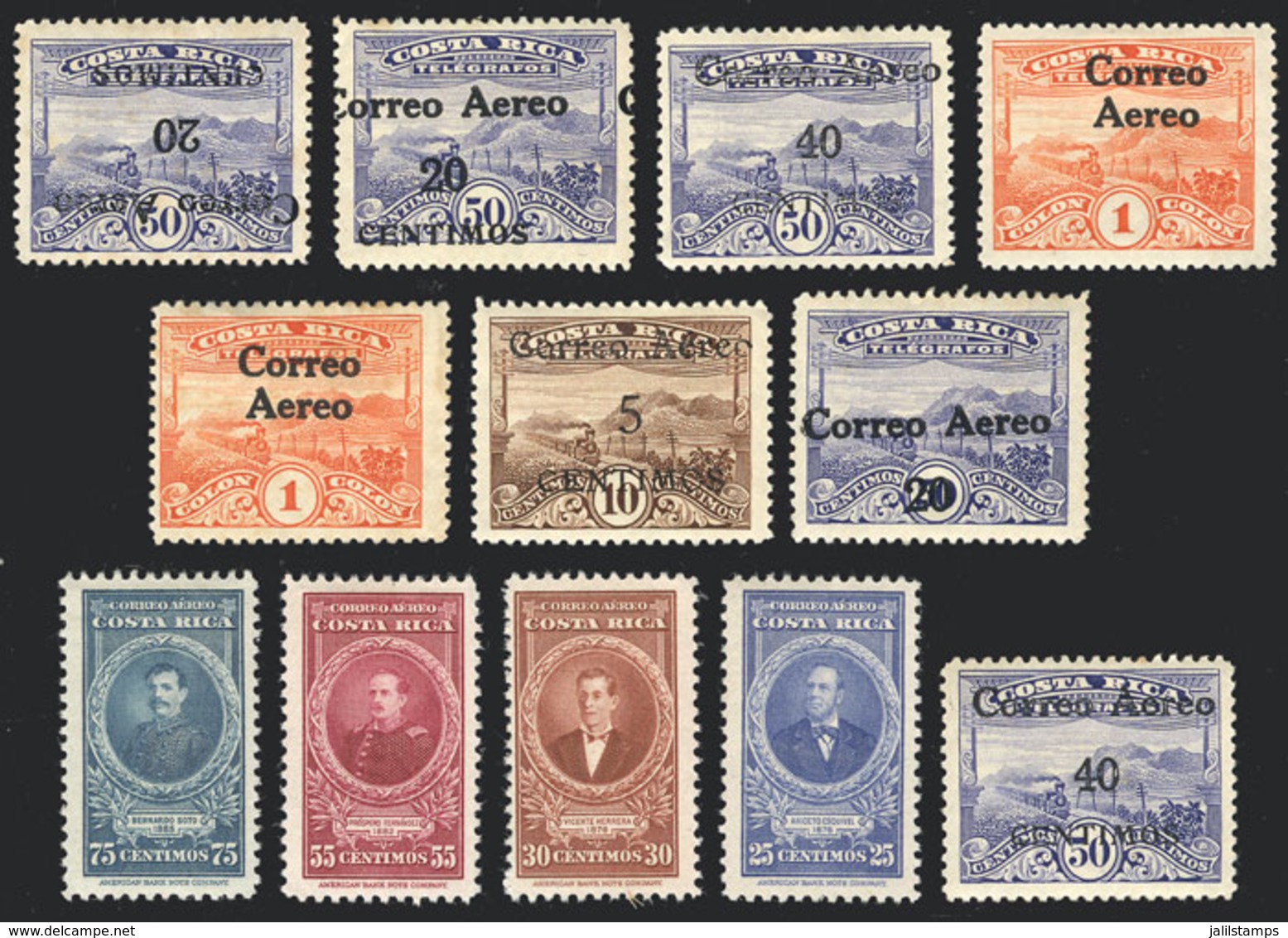 1129 COSTA RICA: Lot Of Varied Stamps, Including Some Varieties (inverted Overprint, Etc.), The General Quality Is Fine  - Costa Rica