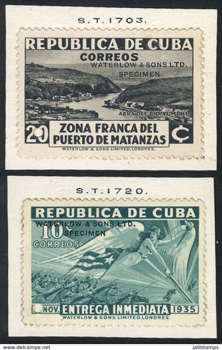 1139 CUBA: Sc.936 + E9, 20c. Yurumi River And 10c. Revolution, SPECIMENS Of Waterlow & Sons Ltd. In Colors Different Fro - Other & Unclassified