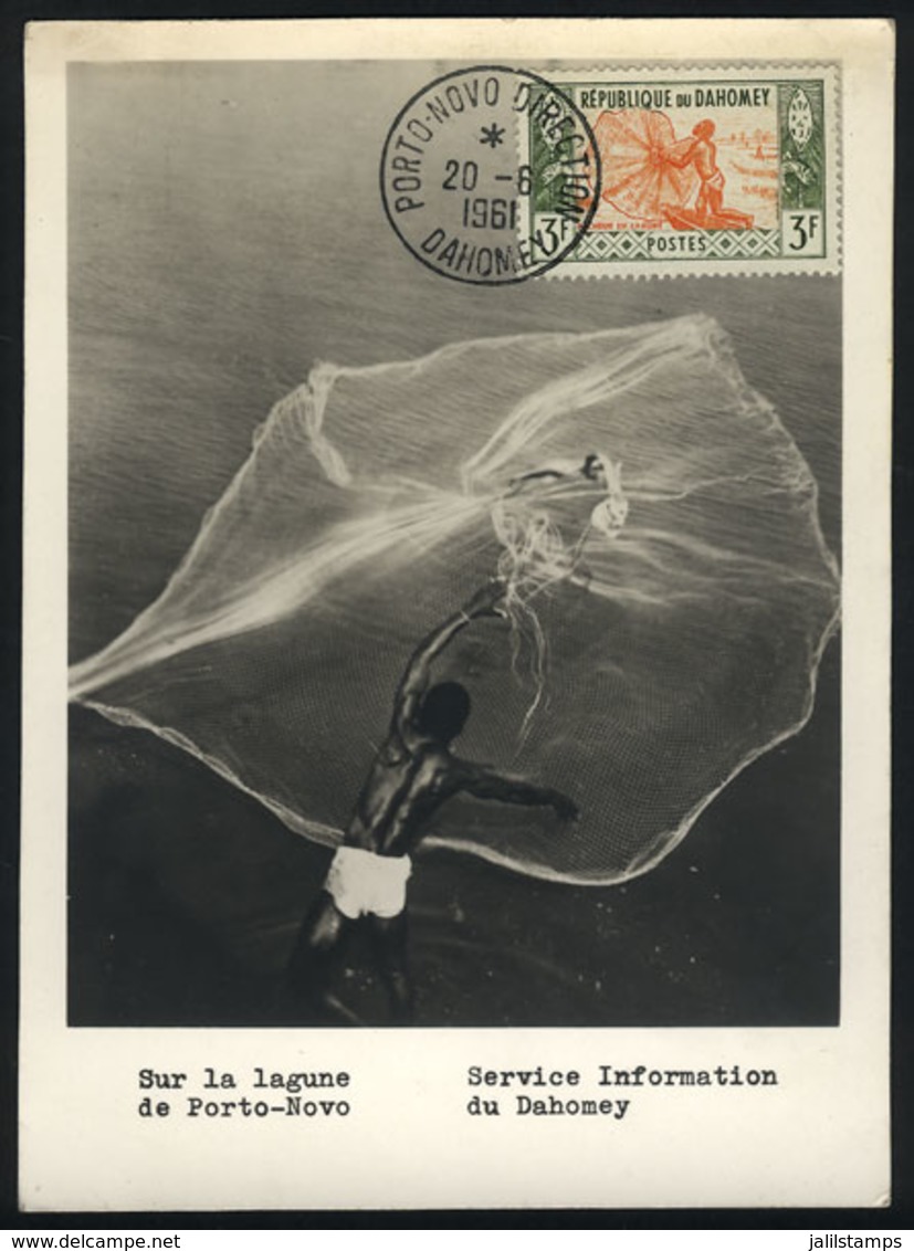 1148 DAHOMEY: Maximum Card Of 20/JUN/1961, Topic FISHING, Fisherman, VF Quality - Sonstige & Ohne Zuordnung