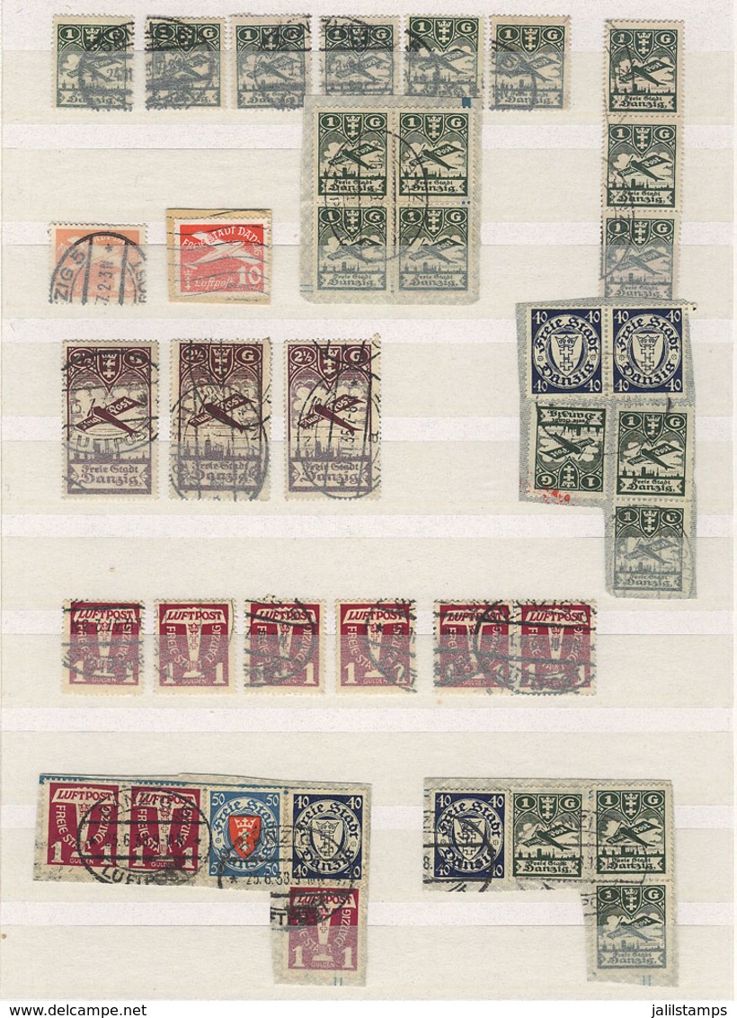 1149 DANZIG: Stock Of Used Stamps (loose And On Fragments), All Genuinely Postally Used And Removed From The Envelopes B - Sonstige & Ohne Zuordnung