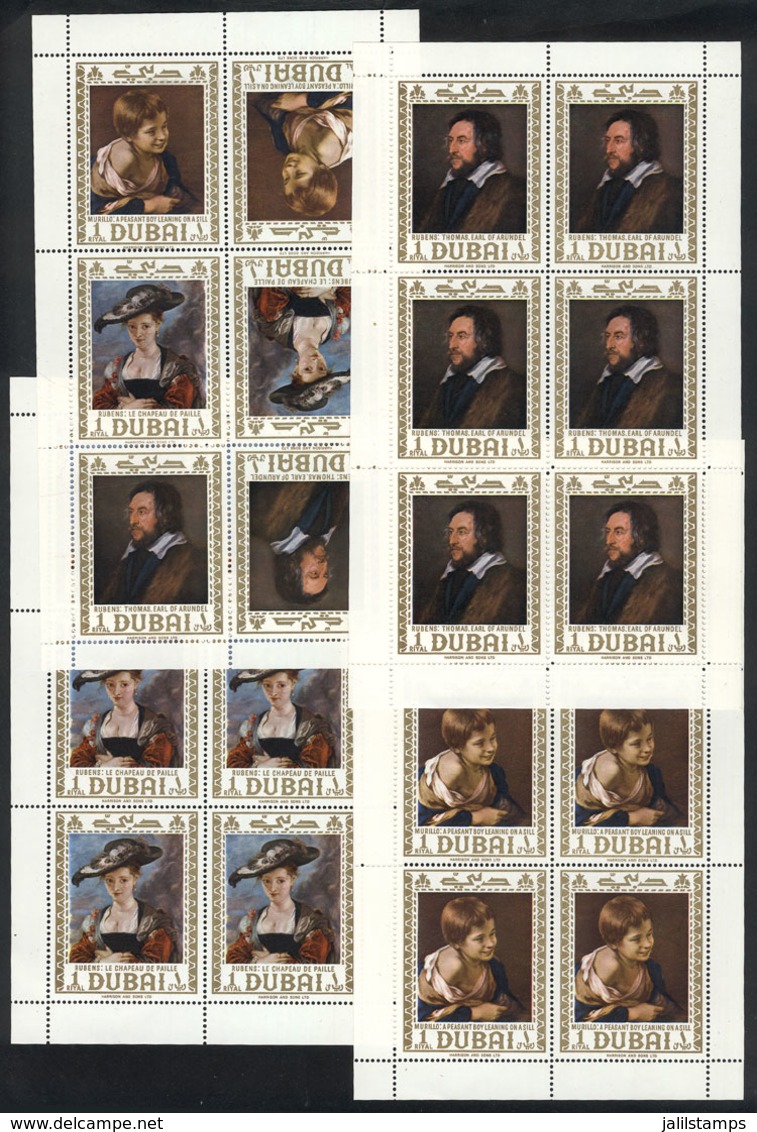 1169 DUBAI: Paintings By RUBENS: Set Of 4 Mini-sheets, Including One With Tete-beches, MNH, Excellent Quality! - Dubai