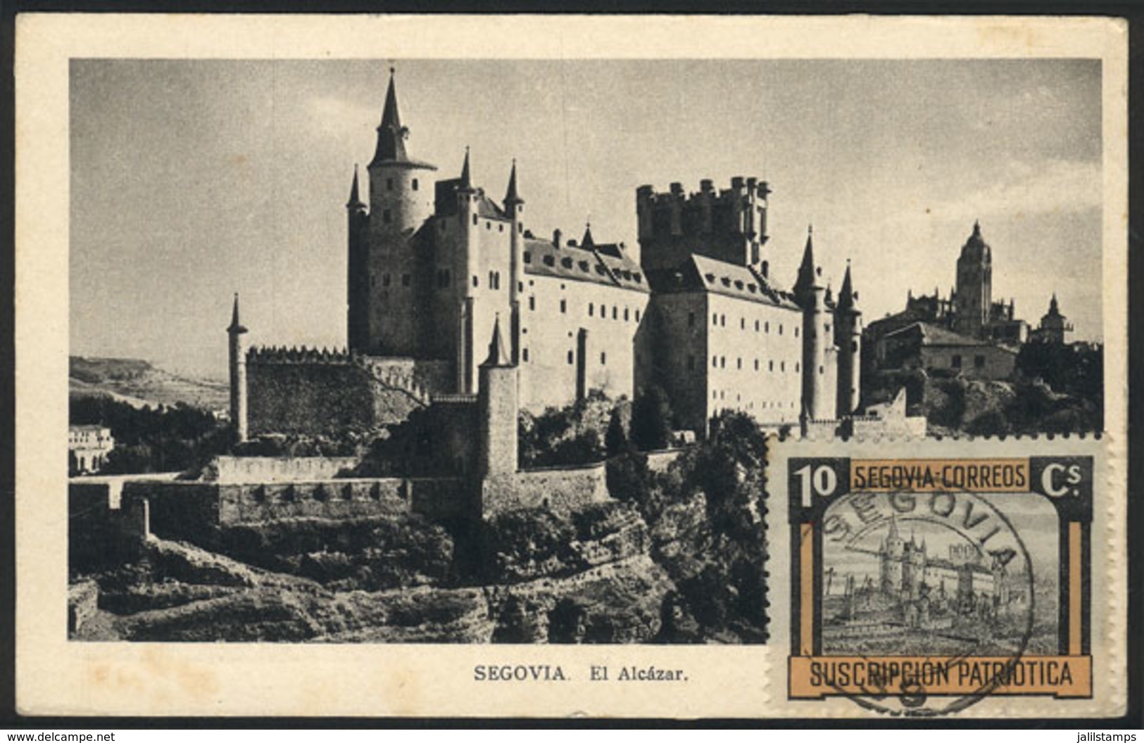 1207 SPAIN: SEGOVIA: Alcazar, Maximum Card Of AU/1938, With Stain Spots On Back - Maximum Cards