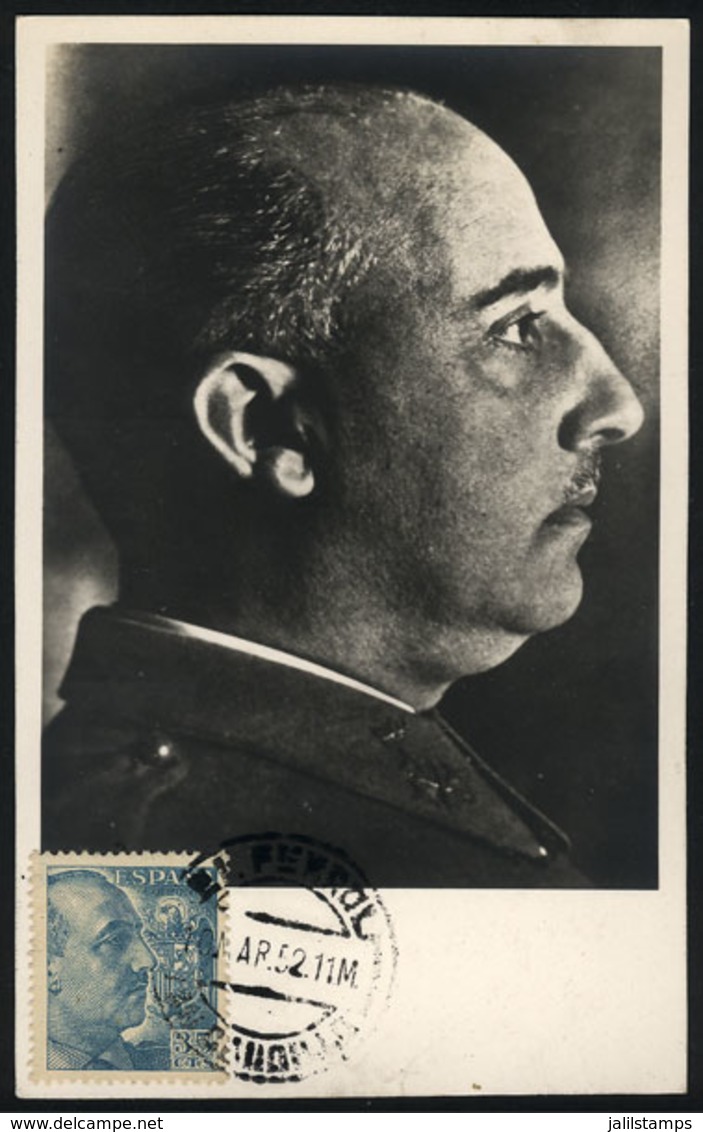 1216 SPAIN: General FRANCO, Maximum Card Of 10/MAR/1952, VF Quality - Maximum Cards