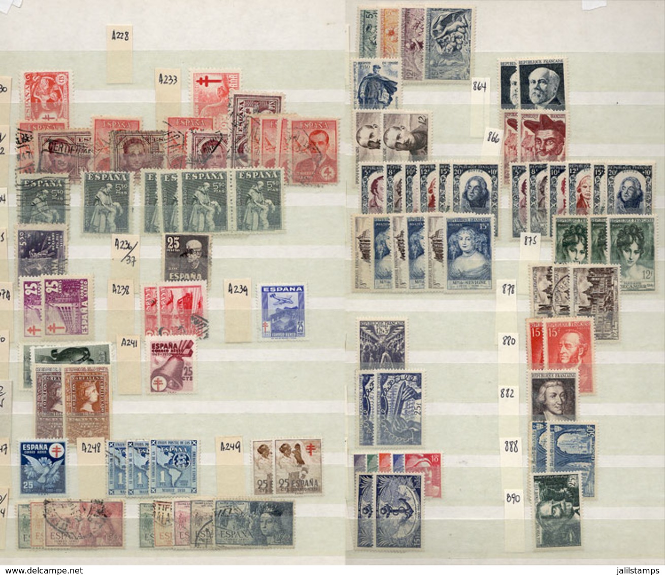 1239 SPAIN + FRANCE: Large Stockbook With Thousands Of Stamps And Sets Of Stamp From All Periods (airmail And Back-of-th - Other & Unclassified