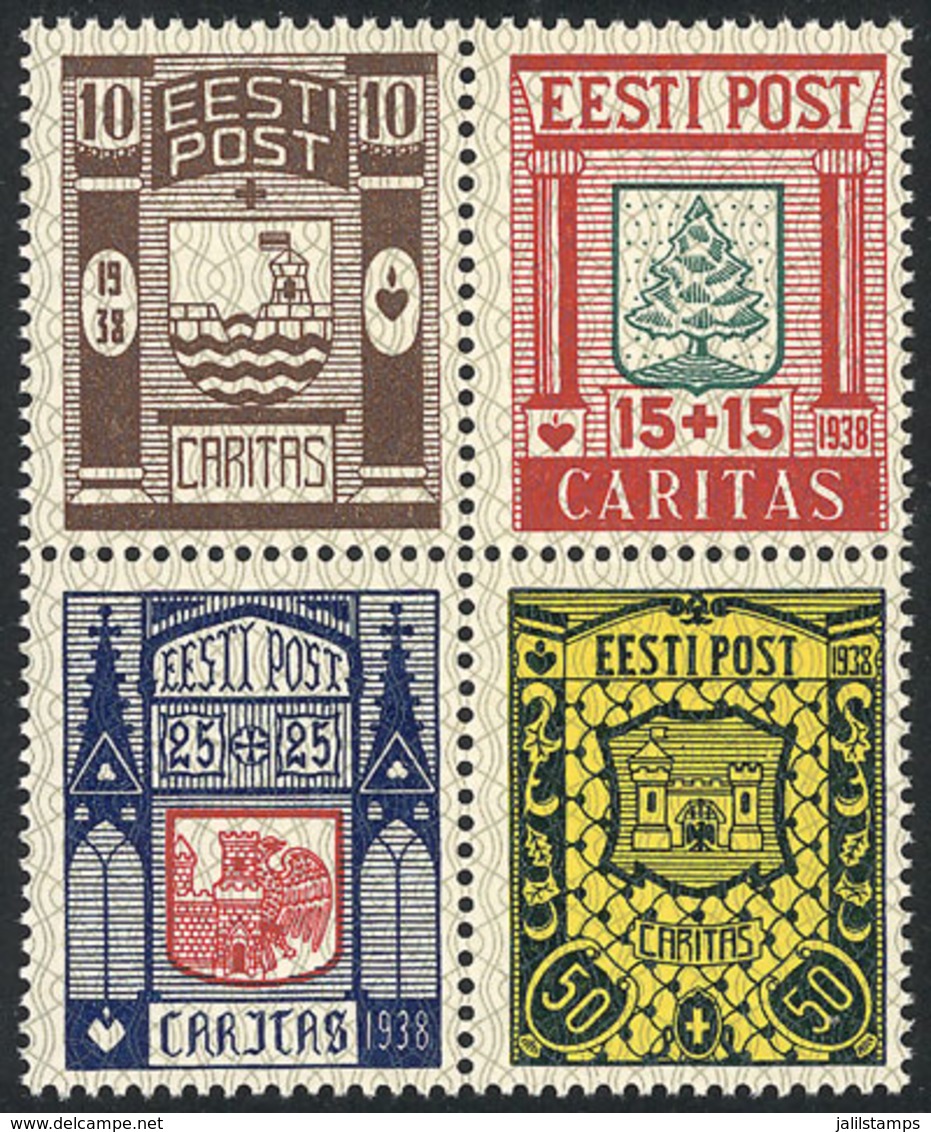 1260 ESTONIA: Sc.B36/B39, 1938 Caritas, Cmpl. Set Of 4 MNH Values, Very Fine Quality! - Estonia