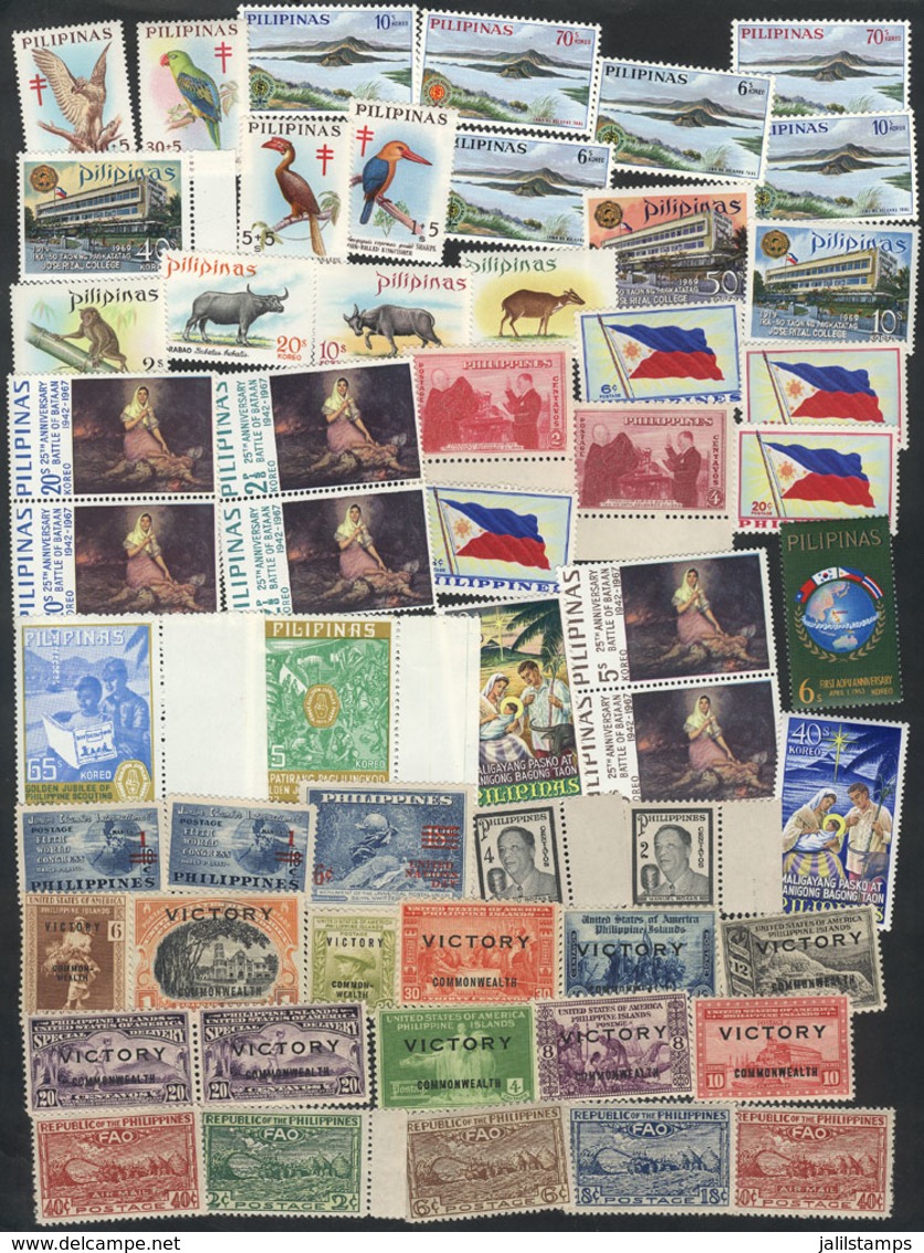 1266 PHILIPPINES: Lot Of Unmounted Sets, Stamps And Souvenir Sheets Of Excellent Quality, Yvert Catalog Value Euros 250+ - Filippine