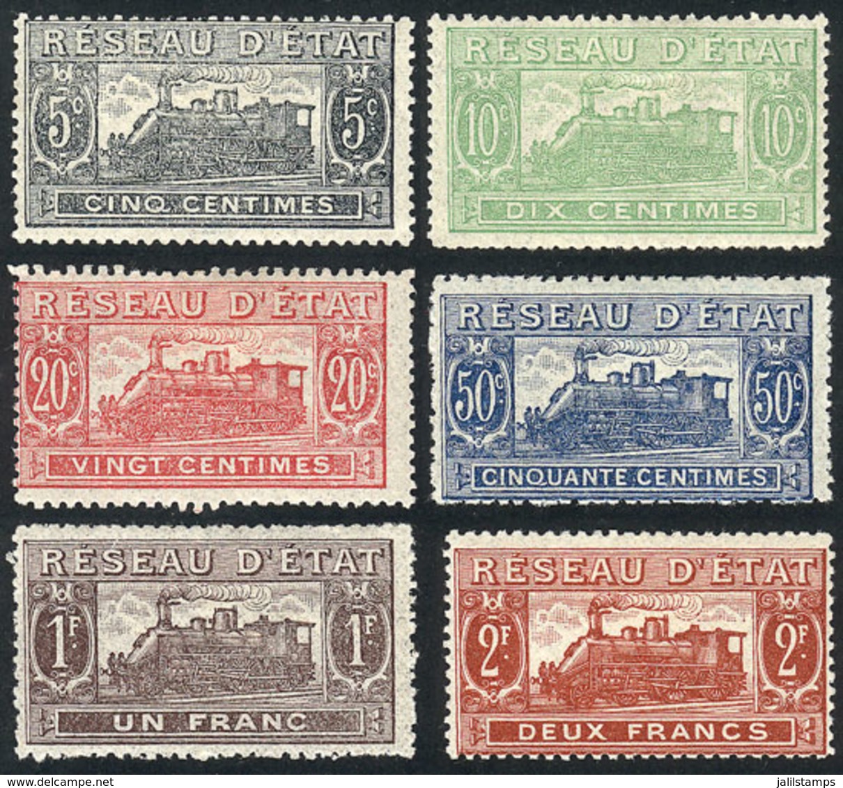 1273 FRANCE: Year 1901, Locomotive, Cmpl. Set Of 6 Unissued Values, Mint Lightly Hinged, VF Quality - Altri & Non Classificati