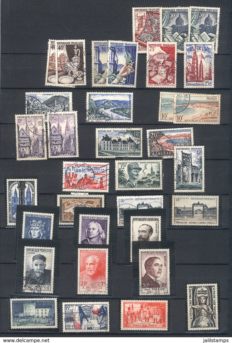 1300 FRANCE: Stock Of Varied Stamps And Sets In Large Stockbook, Used Or Mint (without Gum, Lightly Hinged, Or MNH), Mos - Collezioni