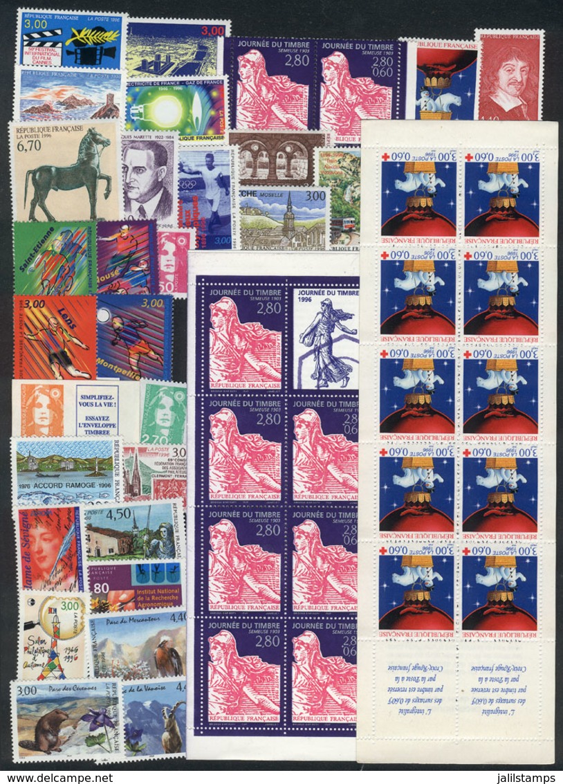 1305 FRANCE: Lot Of Stamps And Booklets Issued In 1996, All Unmounted And Of Excellent Quality, Yvert Catalog Value Over - Collections