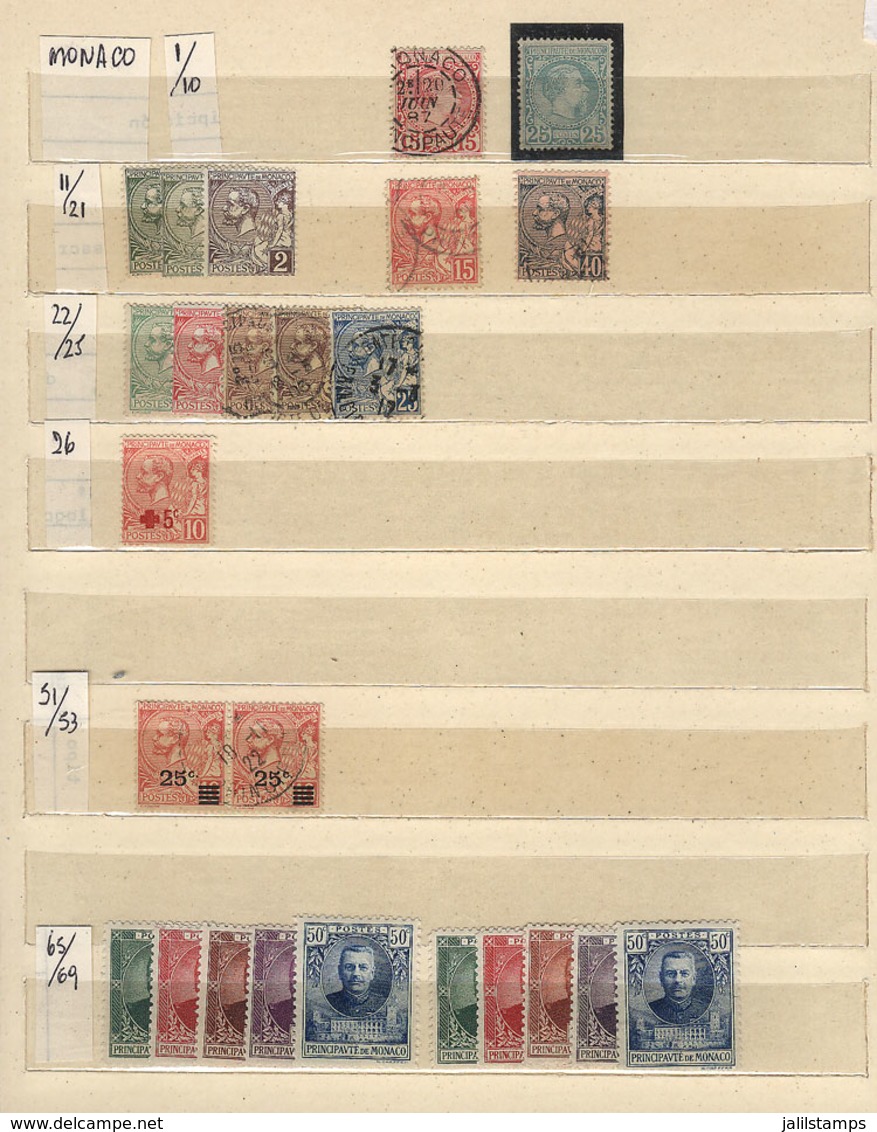 1310 FRANCE + MONACO: Stock Of Stamps Of France (airmail + Back-of-the-book) And Monaco (from Old To Modern, Very Themat - Andere & Zonder Classificatie