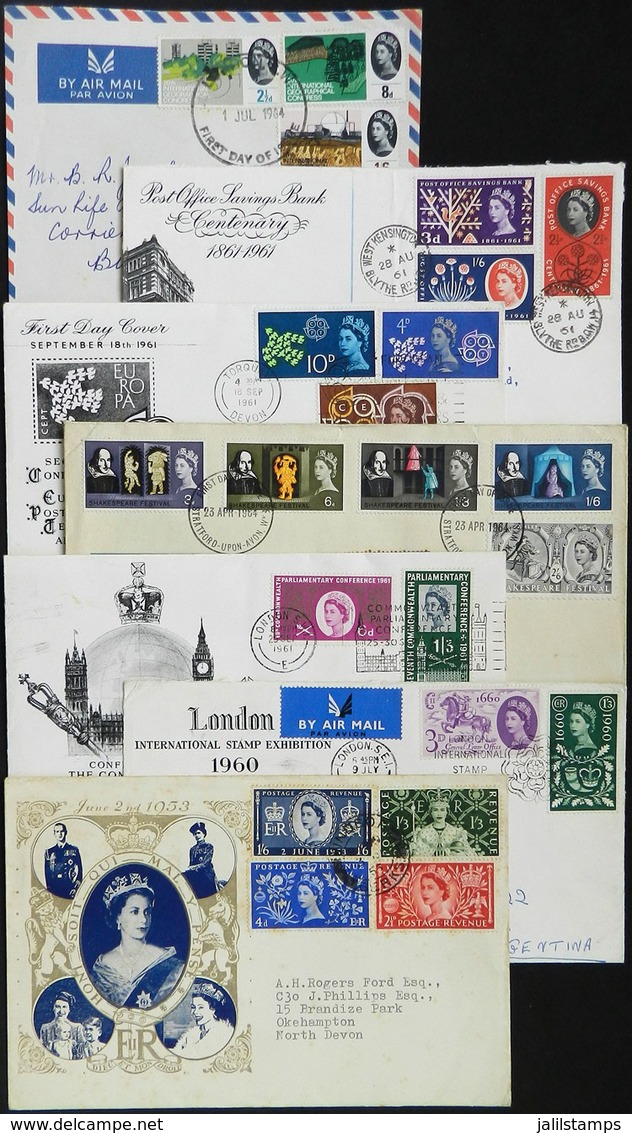 1353 GREAT BRITAIN: 1953 To 1979: 27 First Day Covers, Most Sent To Argentina, Including Several Very Interesting Pieces - Dienstmarken