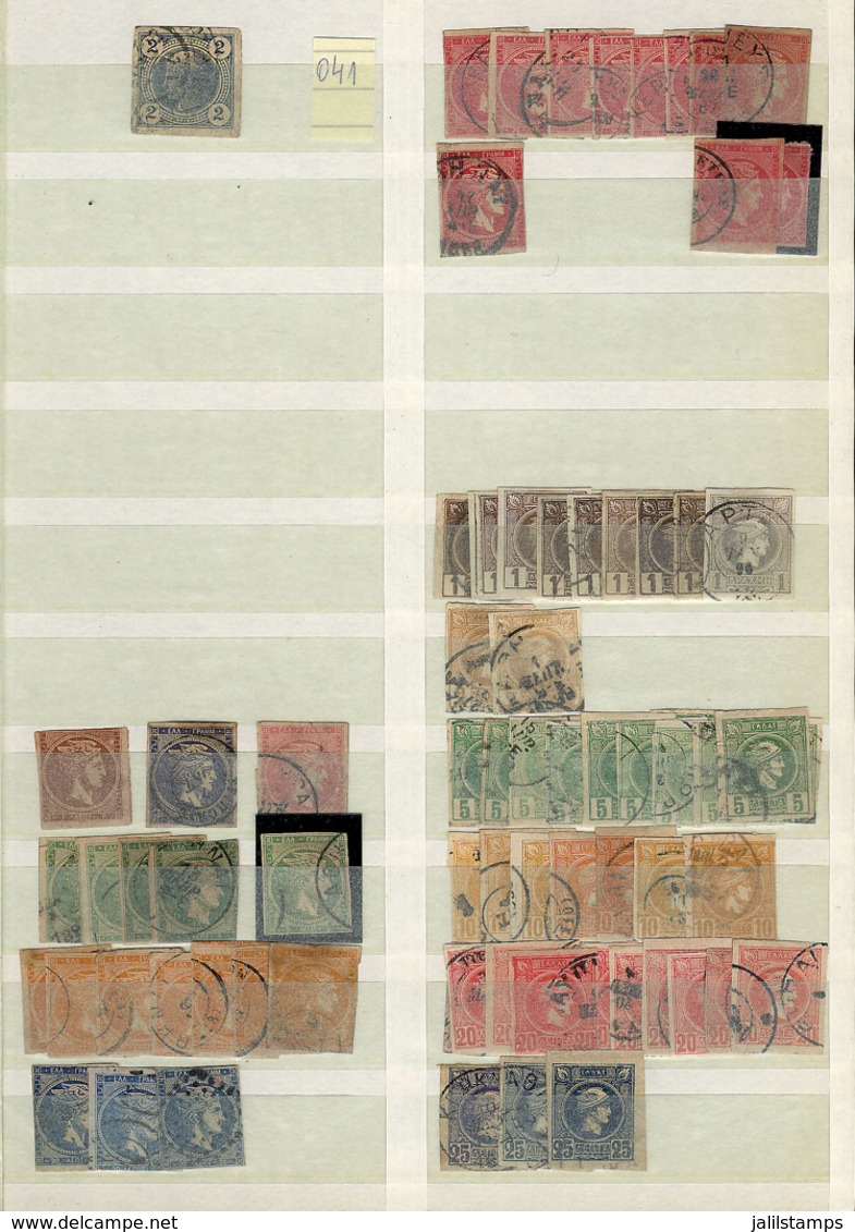 1365 GREECE: Stockbook With Large Number Of Stamps (from Very Old To Circa 1960s), Almost All Used And In General Of Fin - Other & Unclassified