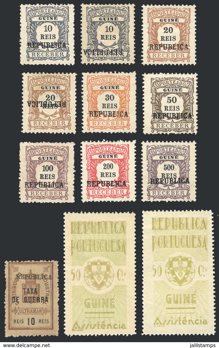 1376 PORTUGUESE GUINEA: Interesting Lot Of Postage Due And ""assistencia"" Tax Stamps, A Couple With Inverted Overprint, - Portugiesisch-Guinea