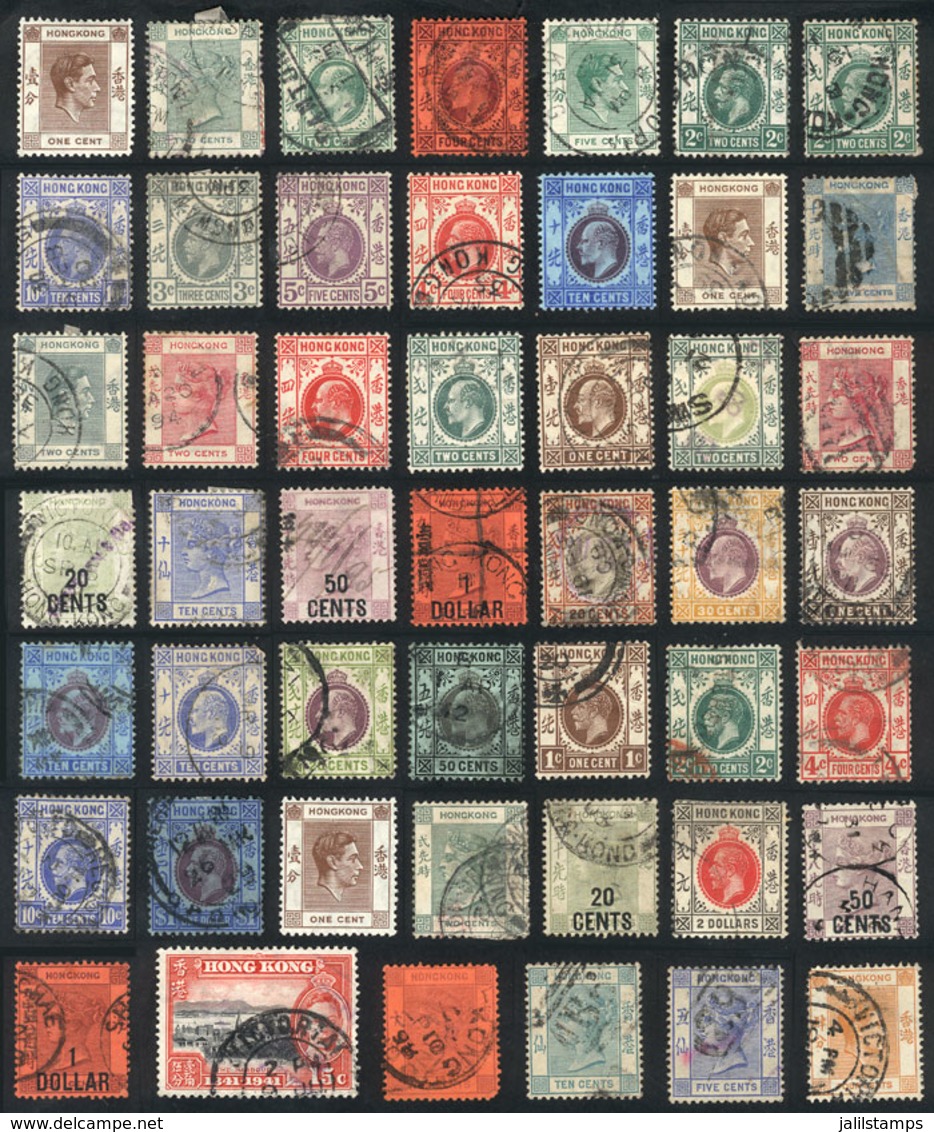 1390 HONG KONG: Interesting Lot Of Old Stamps, Most Of Fine Quality, The Expert Will Possibly Find Good Values And Rare  - Sonstige & Ohne Zuordnung