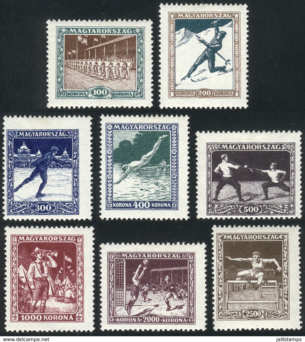 1391 HUNGARY: Sc.B80/B87, 1925 Sports, Cmpl. Set Of 8 Mint Values, VF Quality, Catalog Value US$41+ - Other & Unclassified