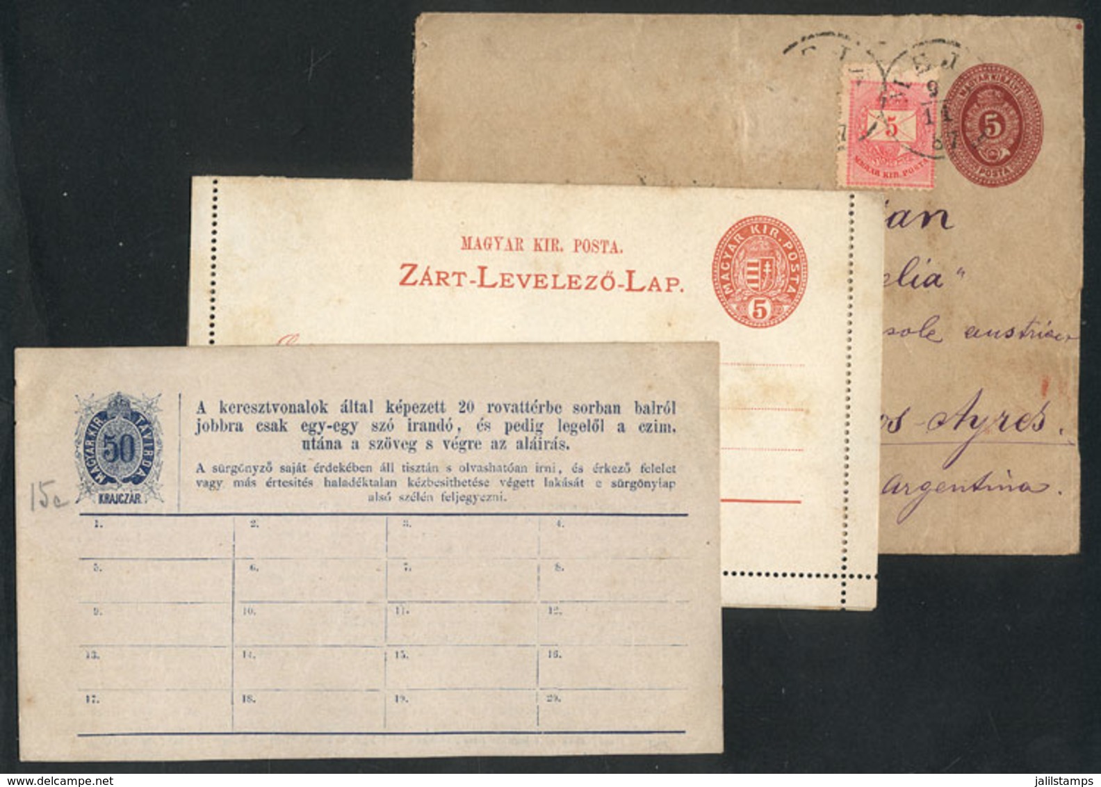 1397 HUNGARY: 3 Old Postal Stationeries, Very Nice! - Other & Unclassified