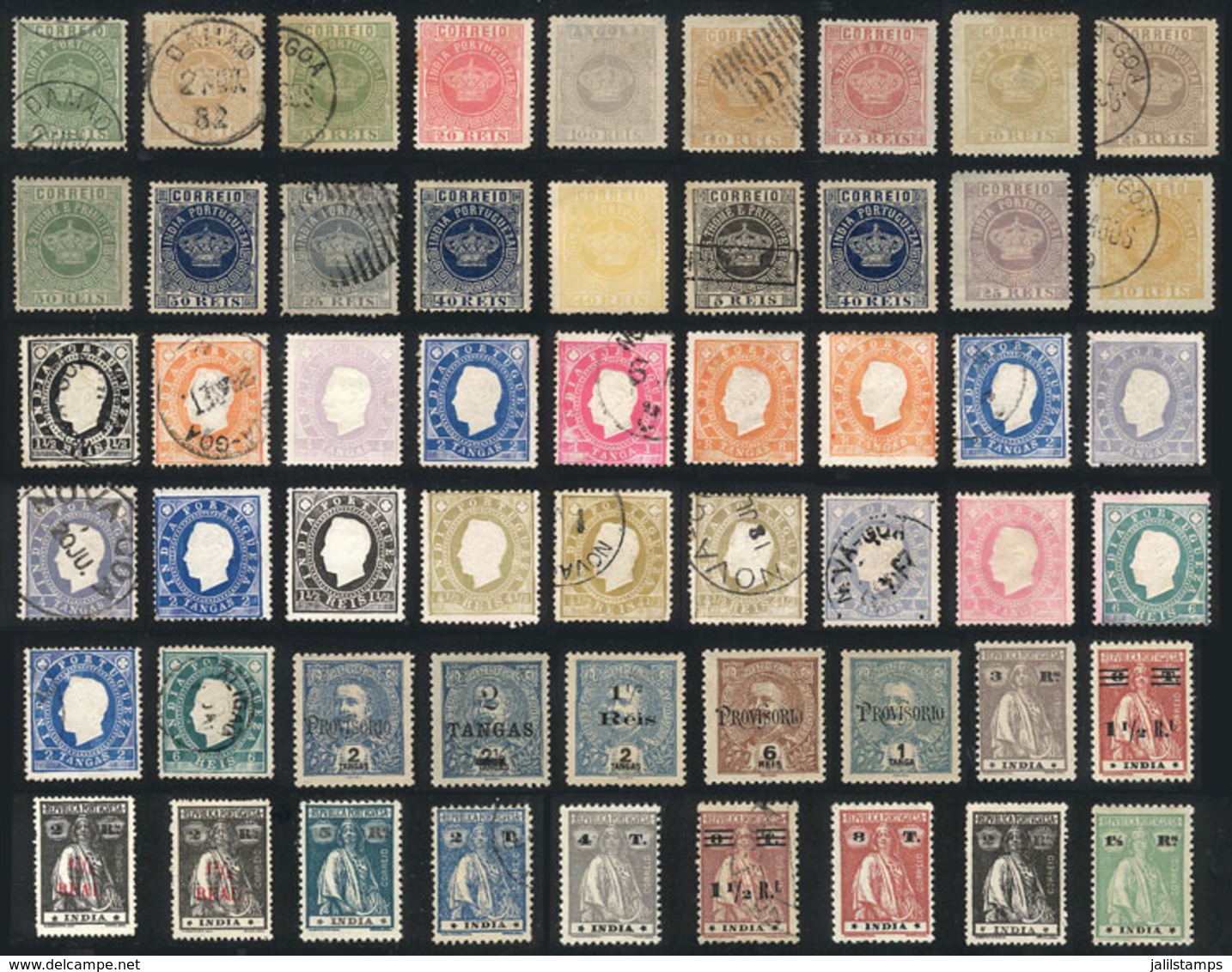 1431 PORTUGUESE INDIA: Interesting Lot Of Old Stamps, Fine General Quality, Scott Catalog Value Is Over US$500, Good Opp - Portugiesisch-Indien
