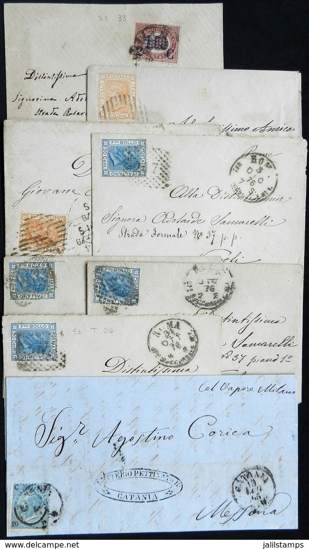 1458 ITALY: 8 Covers Used Between 1865 And 1878, With Varied Cancels And Postages, General Quality Is Fine To Very Fine. - Non Classificati