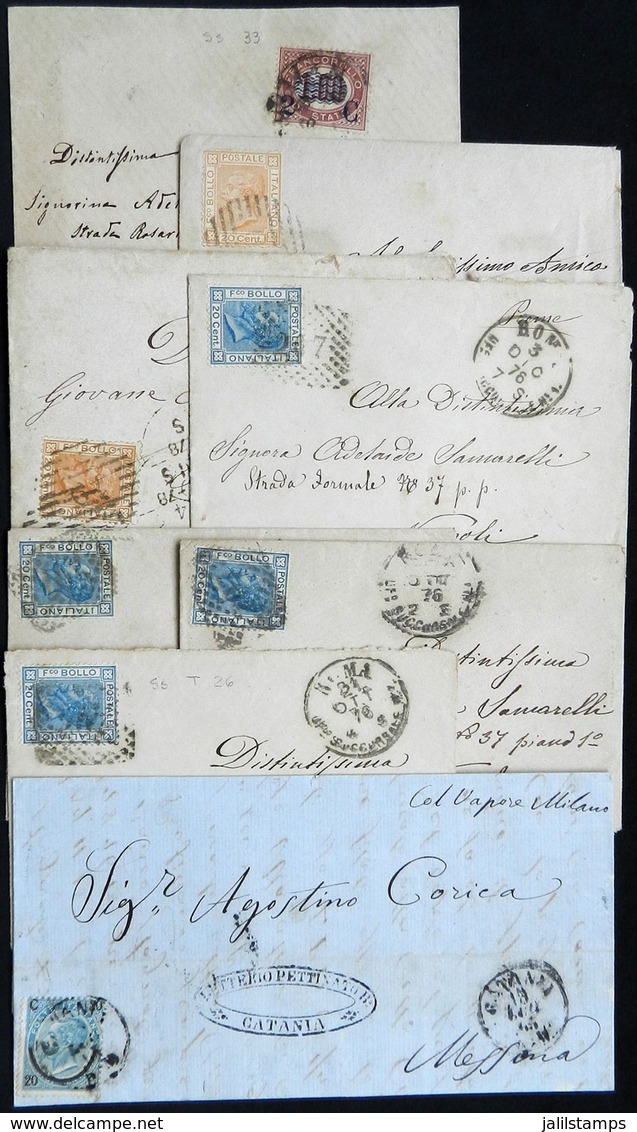 1458 ITALY: 8 Covers Used Between 1865 And 1878, With Varied Cancels And Postages, General Quality Is Fine To Very Fine. - Unclassified