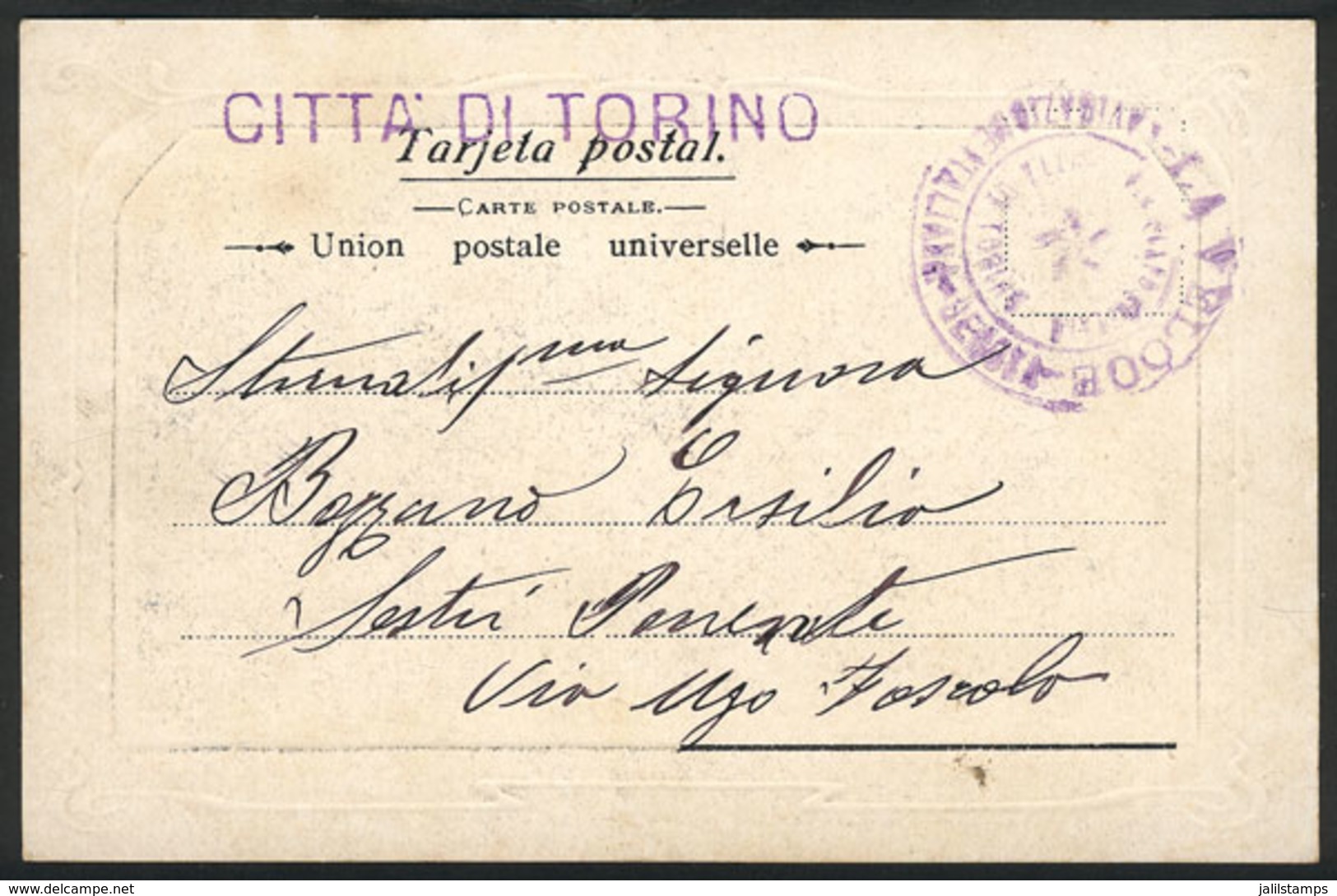 1469 ITALY: Beautiful PC With View Of Alvear Avenue In Buenos Aires, Sent To Italy On 27/OC/1903 Without Postage, With V - Unclassified