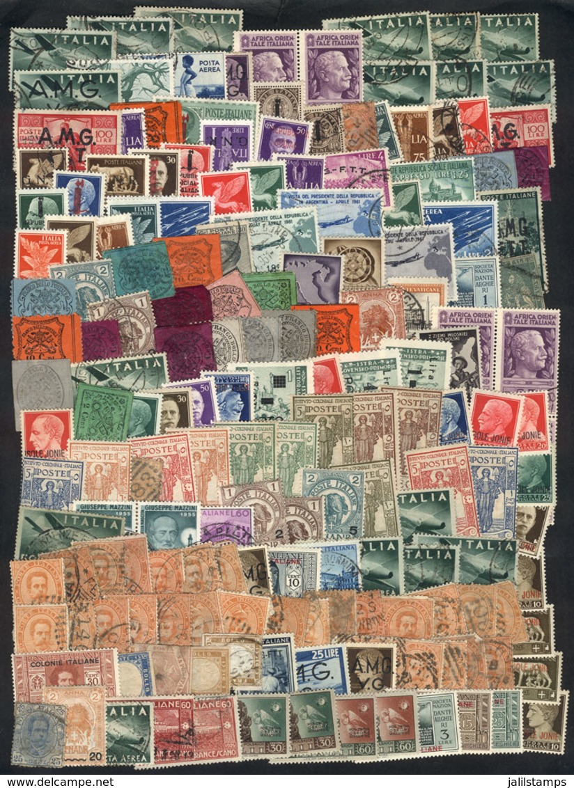 1500 ITALY + COLONIES: Interesting Lot Of Used And Mint Stamps (some Can Be Without Gum), Fine General Quality (some May - Non Classificati