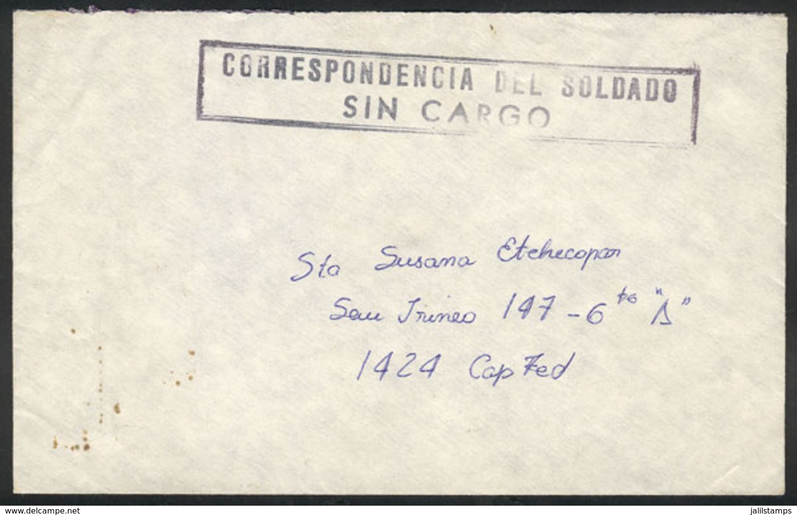 1559 FALKLAND ISLANDS/MALVINAS: Falklands War: Cover Sent By A Soldier To His Girlfriend In Buenos Aires, Stampless And  - Falkland Islands