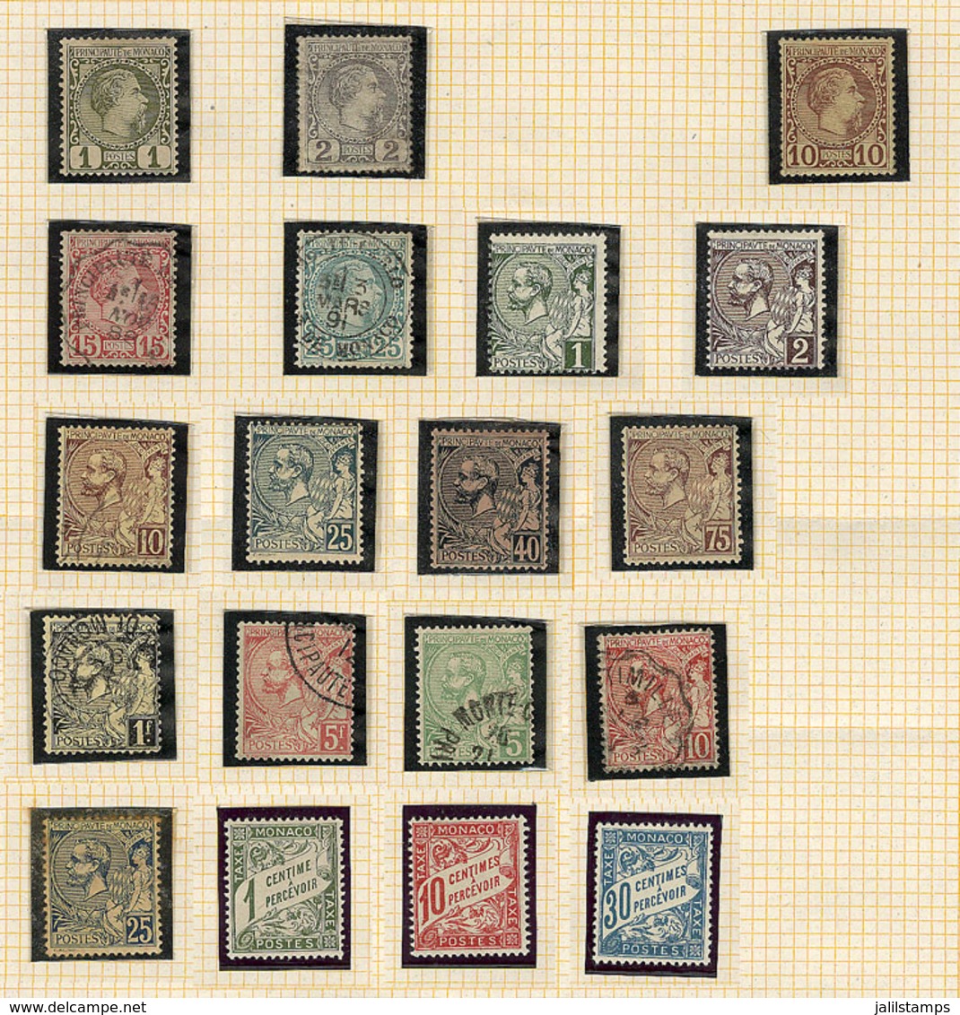 1580 MONACO: Old Collection On Album Pages, Mint Or (mostly) Used Stamps, Fine To Very Fine General Quality, Scott Catal - Autres & Non Classés