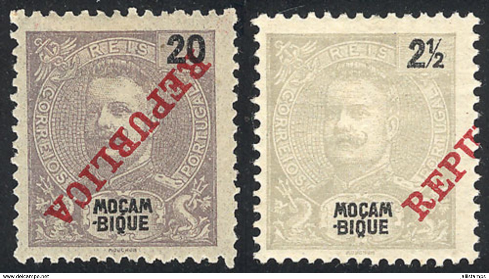 1590 MOZAMBIQUE: 2 Stamps With Overprint Varieties, VF Quality! - Mosambik
