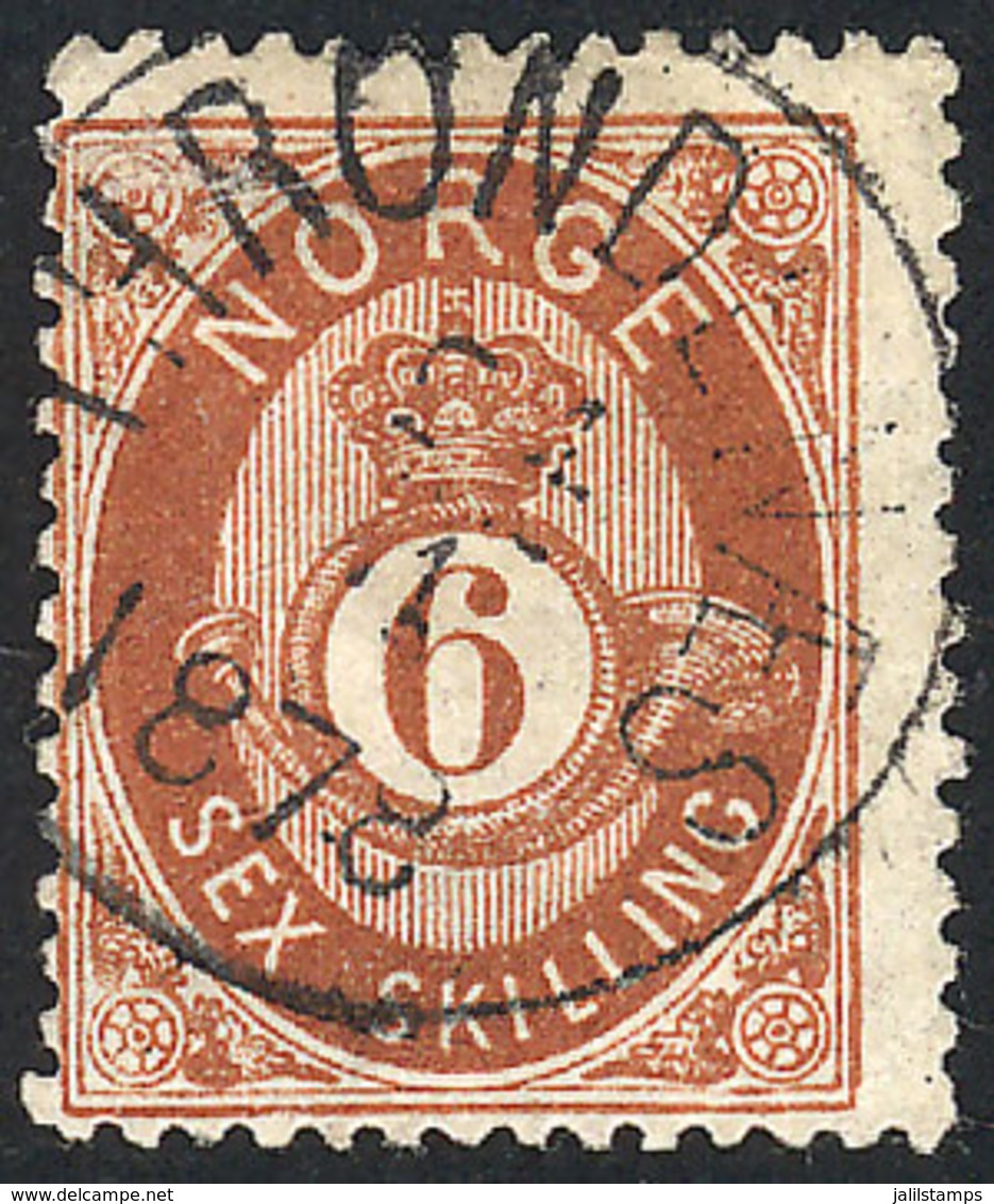 1609 NORWAY: Sc.20, 1872/5 6s. Used, VF Quality! - Sonstige & Ohne Zuordnung