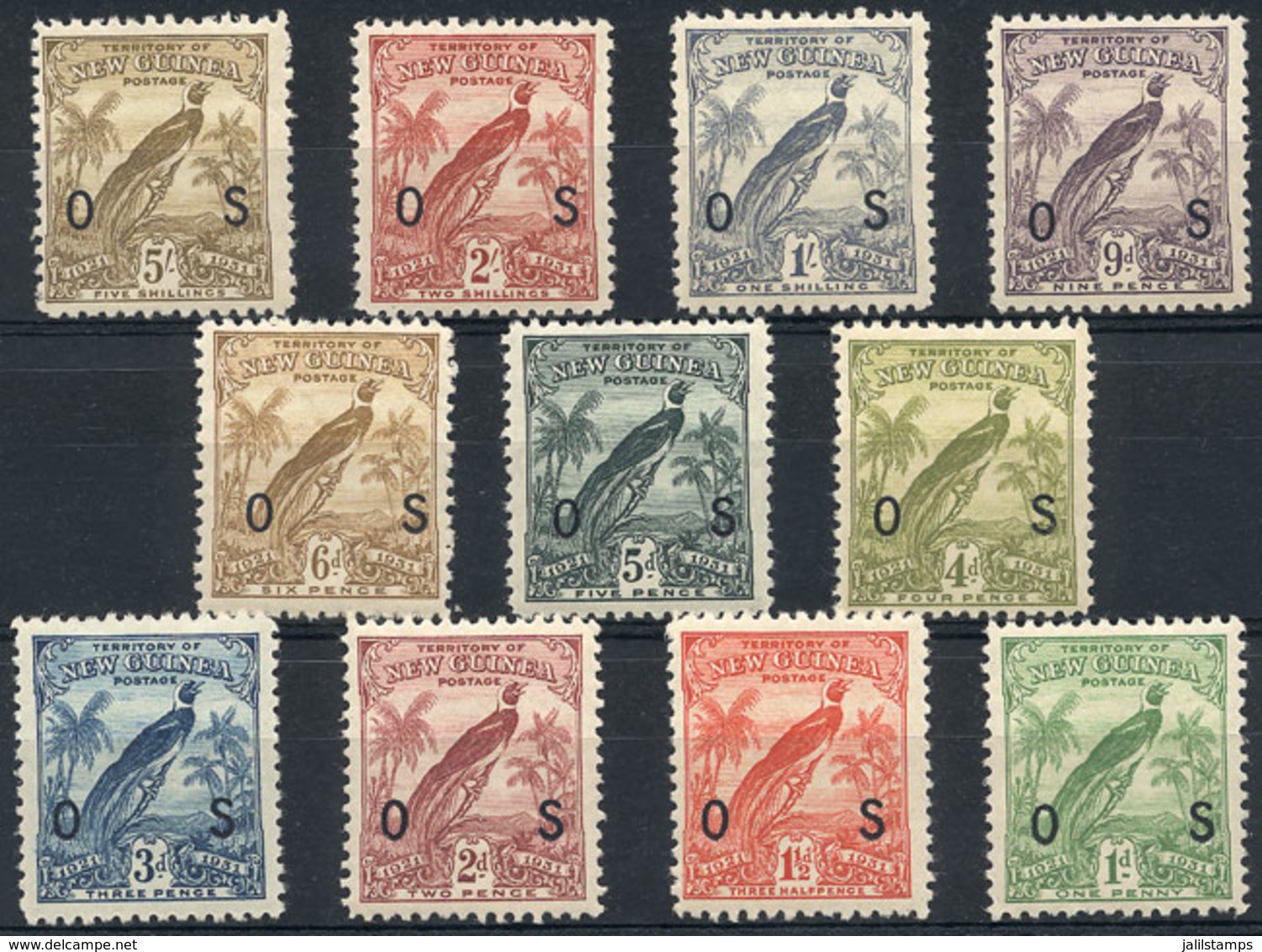 1615 NEW GUINEA: Sc.O12/O22, 1931 Birds, Complete Set Of 11 Unmounted Values, Excellent Quality, Catalog Value US$266+ - Papua-Neuguinea