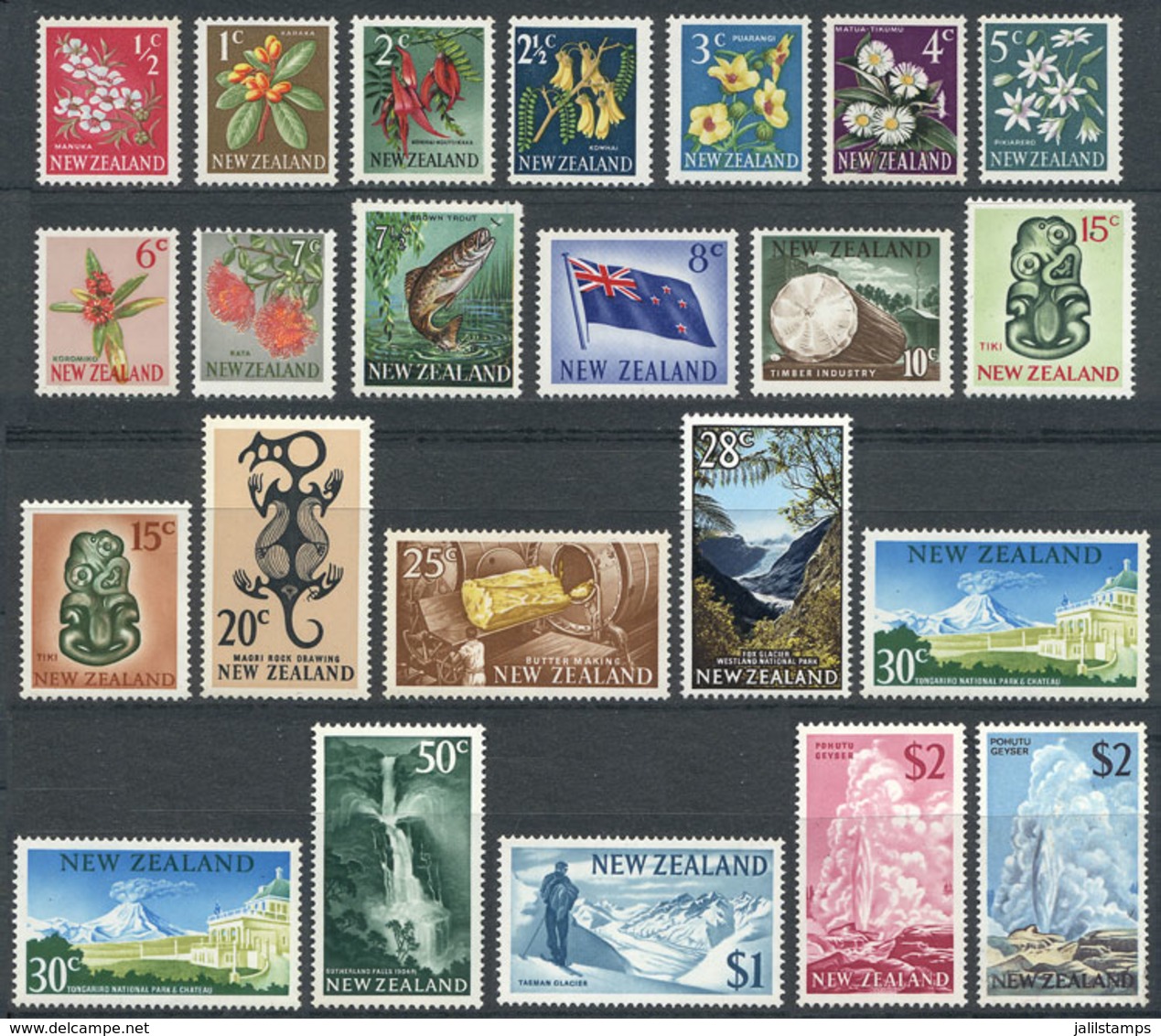 1623 NEW ZEALAND: Sc.382/404 (without 400, Issued In 1970), 1967/8 Various Topics, 22 Values Of The Set Of 23, Unmounted - Other & Unclassified