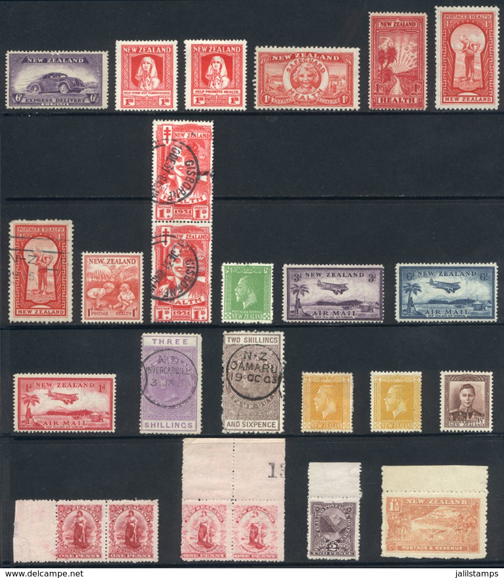 1628 NEW ZEALAND: Very Good Lot Of Used (few) And Mint (most Unmounted Perfect) Stamps, Including Many Scarce Examples O - Other & Unclassified