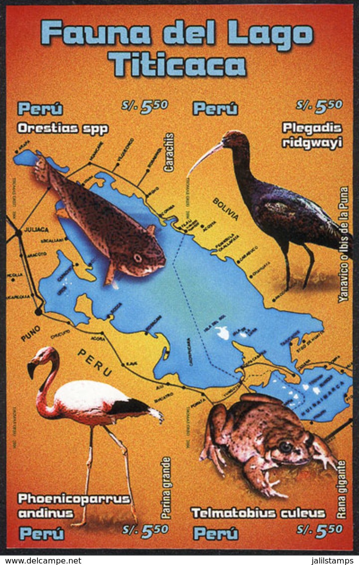1672 PERU: Sc.1516, 2006 Fauna Of The Titicaca Lake, IMPERFORATE Set, Excellent Quality, Rare! - Peru